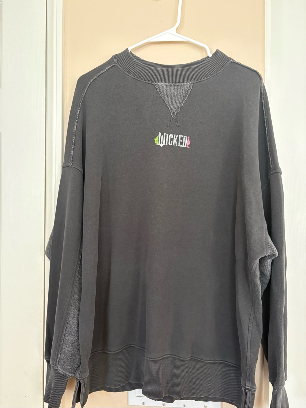 Aerie Wicked Sweatshirt XS Green Pink Logo Broadway Musical